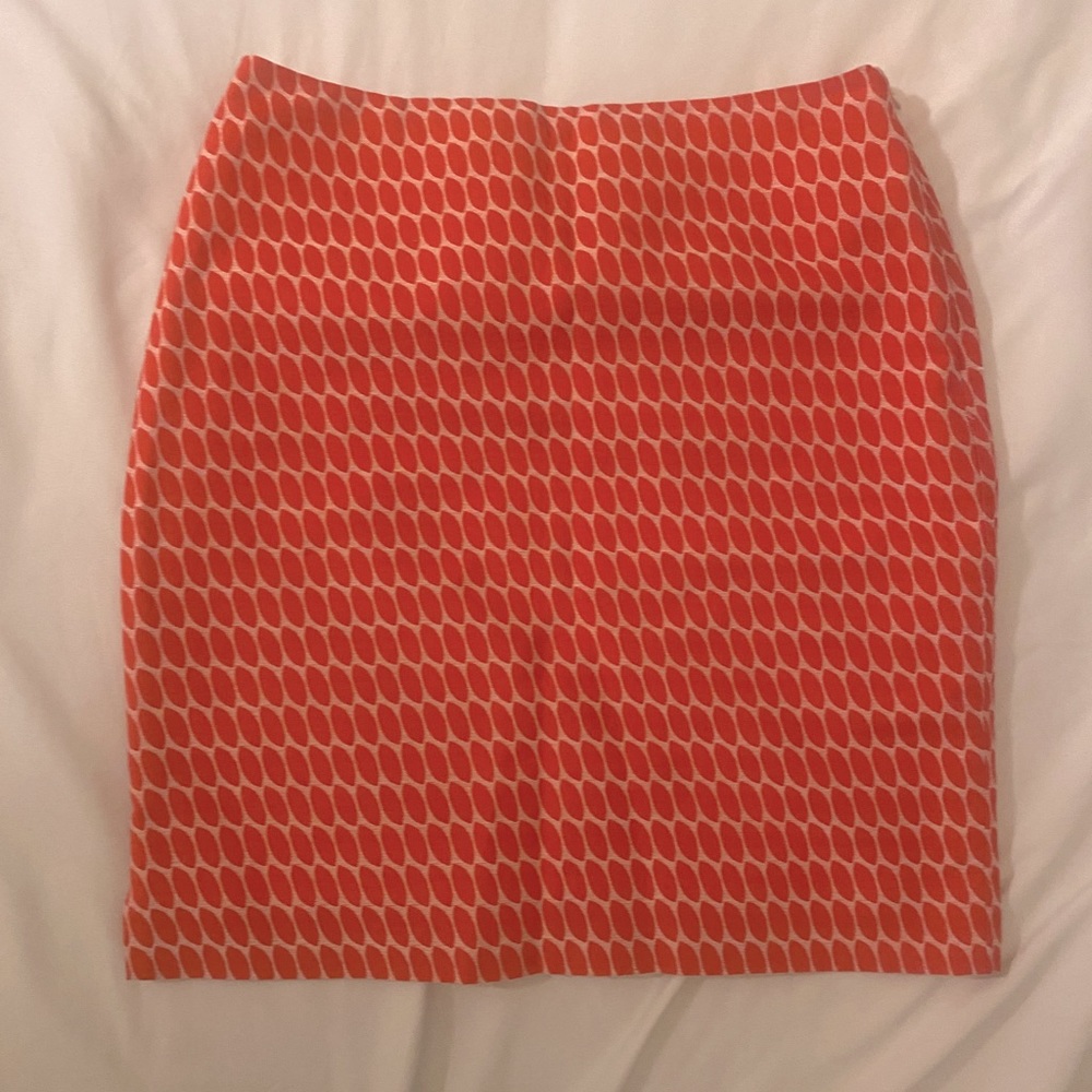 Elegant Orange Ann Taylor Petite Midi Skirt